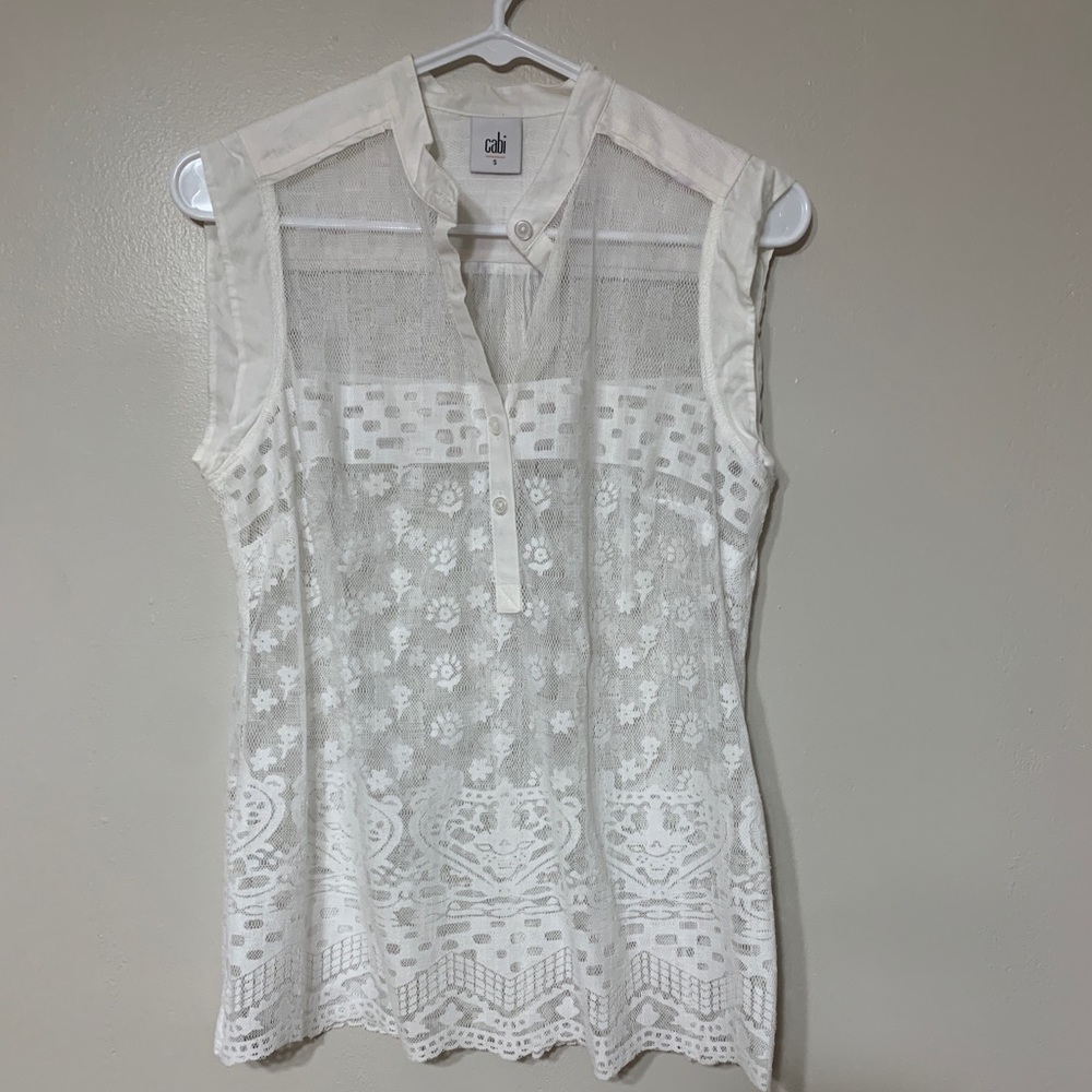 Cabi lace sleeveless top